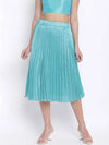 Cold Turq Pleated Women Skirt