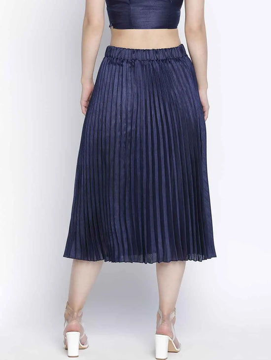 Staple Navy Blue Women Pleated Skirt