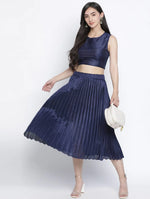 Staple Navy Blue Women Pleated Skirt