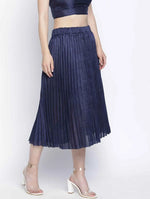 Staple Navy Blue Women Pleated Skirt