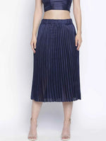 Staple Navy Blue Women Pleated Skirt