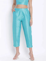 Bablling Turq Dupion Silk Women Pant