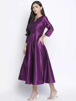 Pappzi Purple Dupion Silk Women Long Dress