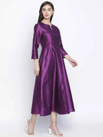 Pappzi Purple Dupion Silk Women Long Dress