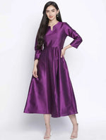 Pappzi Purple Dupion Silk Women Long Dress