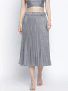 Gazzing Grey Pleated Women Skirt