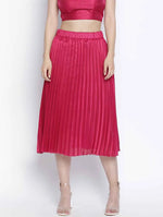 Mobble Pink Women Pleated Skirt