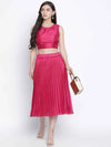 Mobble Pink Women Pleated Skirt