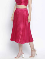 Mobble Pink Women Pleated Skirt