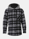 Yopper Black Brush Check Boy Hooded Shirt