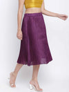 Bamber Purple Pleated Women Skirt