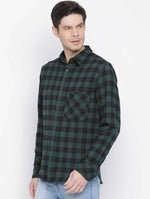 Flasher Blue Brush Check Men Shirt