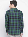 Punk Green Brush Check Men Shirt