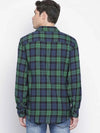 Leaf Green Brush Check Men Shirt