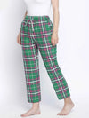 Grassy Green Brush Check Women Nightwear Pajama