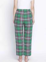 Grassy Green Brush Check Women Nightwear Pajama