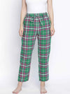 Grassy Green Brush Check Women Nightwear Pajama