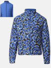 Women Printed Blue Collared Neck Full Sleeve Jacket