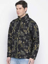 Sallin Black Tropical Printed Reversible Quilted Mens Jacket