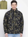 Sallin Black Tropical Printed Reversible Quilted Mens Jacket