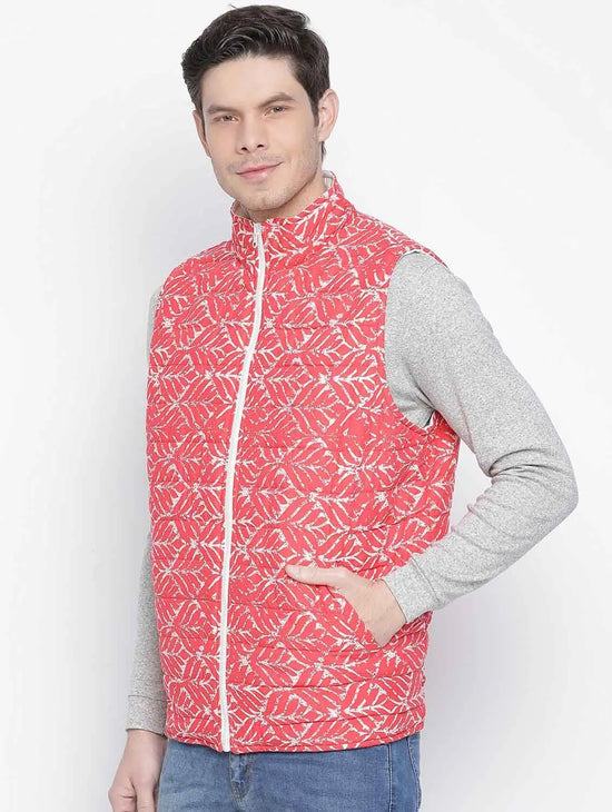 Super Cool Red Color Reversible Quilted Men Jacket