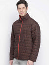 Sandy Brown Printed Reversible Quilted Men Jacket