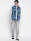 Stylized Bright Blue Reversible Quilted Men Jacket