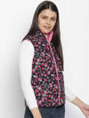 Women Printed Multi Collared Neck Sleeveless Jacket