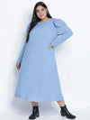 Dolphin Poly Dobby Blue Plus Size Dress