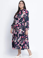 Party Hep Floral Print Plus Size Wpomen Dress