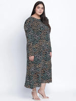 Gazzing Multicolor Animal Printed Plus Size Dress