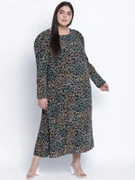 Gazzing Multicolor Animal Printed Plus Size Dress