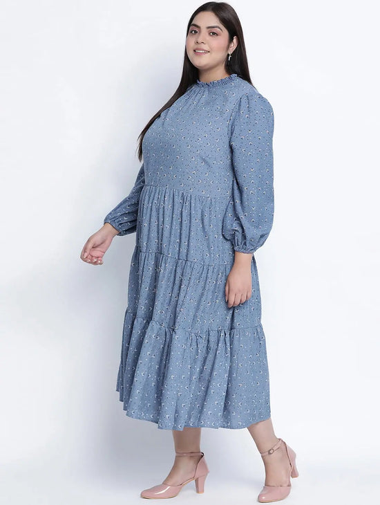 Sea Shore Aqua Blue Plus Size Dress