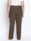 Brownie Brown Animal Printed Plus Size Pant