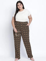 Brownie Brown Animal Printed Plus Size Pant