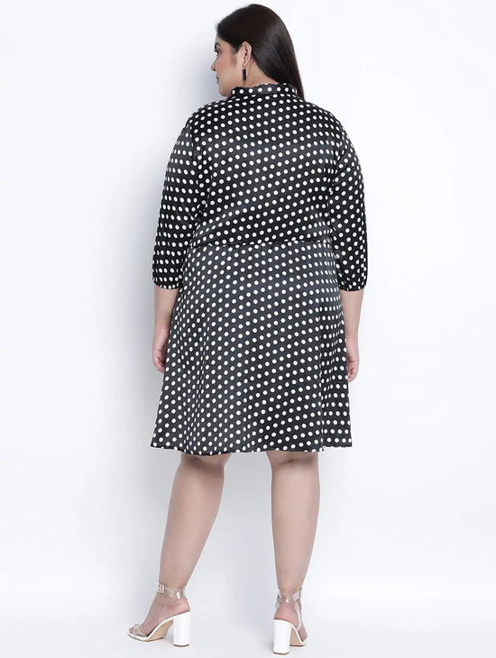 Joyeous Polka Dot Plus Szie Tie Knot Dress