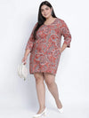 Slaazz Orangtic Printed Plus Size Dress