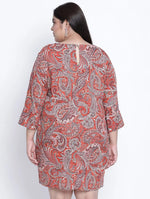 Slaazz Orangtic Printed Plus Size Dress