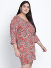 Slaazz Orangtic Printed Plus Size Dress