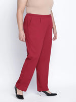 Zapper Maroon Plus Size Pant