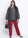 Zapper Maroon Plus Size Pant