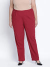 Zapper Maroon Plus Size Pant