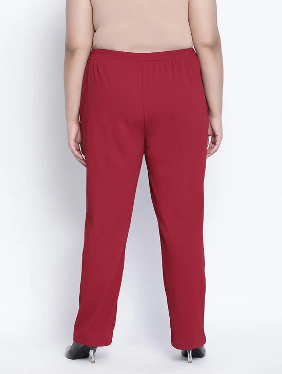 Zapper Maroon Plus Size Pant