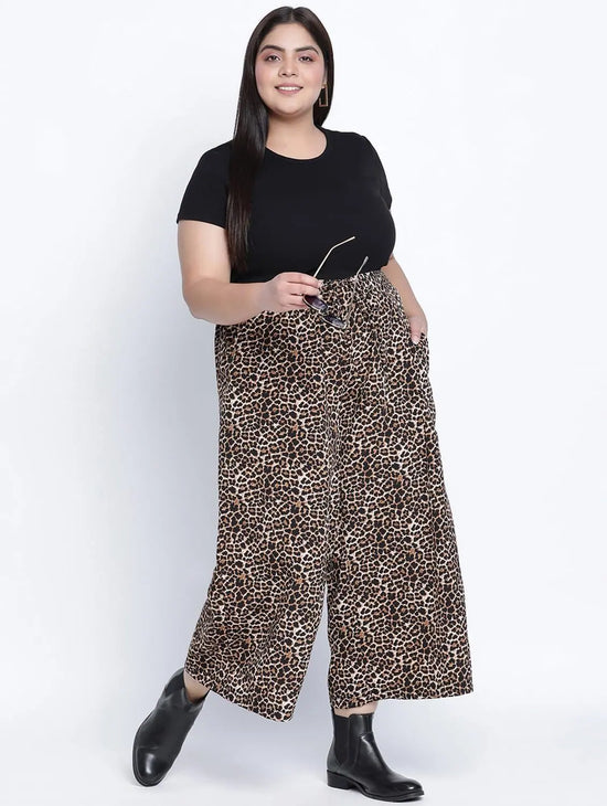 Criskey Animal Print Plus Size Elasticated Pant