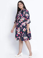 Chic Blee Muticolor Forallic Plus Size Tie Knot Dress