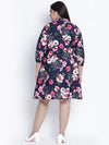 Chic Blee Muticolor Forallic Plus Size Tie Knot Dress