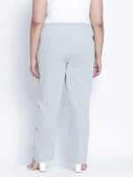 Shannky Light Grey Color Solid Plus Size Pant