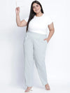 Shannky Light Grey Color Solid Plus Size Pant