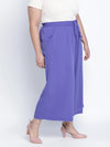 Sallic Solid Blue Plus Size Elasticated Pant