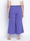 Sallic Solid Blue Plus Size Elasticated Pant